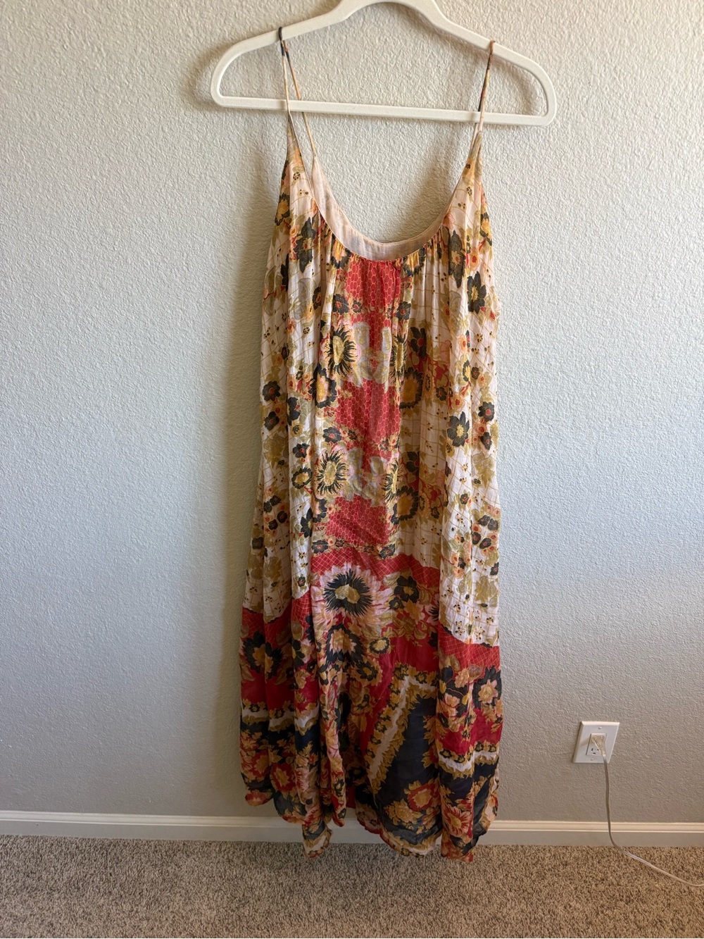 Mes Demoiselles Paris Maxi Dress Floral Boho Patchwork 100% Cotton Flowy Size 38 - Picture 5 of 6